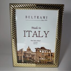 Silver Plated Gold Frame Beltrami Italy 5”x7”Photo Picture Decor Gift New